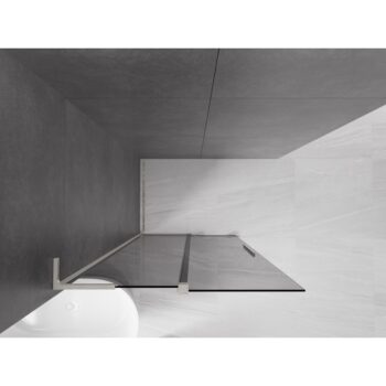 MEXEN/S - Velar L Sprchová zástena posuvná Walk-in 110 x 200, grafit 8 mm, nikel kartáčovaný 871-110-003-43-97