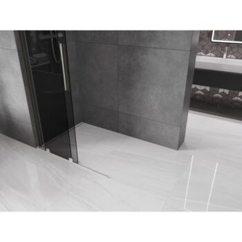 MEXEN/S - Velar L Sprchová zástena posuvná Walk-in 110 x 200, grafit 8 mm, nikel kartáčovaný 871-110-003-43-97