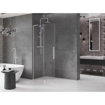 MEXEN/S - Velar L Sprchová zástena posuvná Walk-in 110 x 200, transparent 8 mm, nikel kartáčovaný 871-110-003-03-97