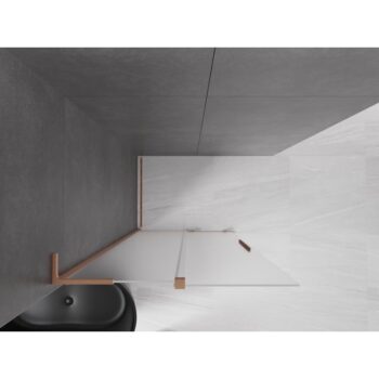 MEXEN/S - Velar L Sprchová zástena posuvná Walk-in 120 x 200, dekor 8 mm, meď kartáčovaná 871-120-003-33-65