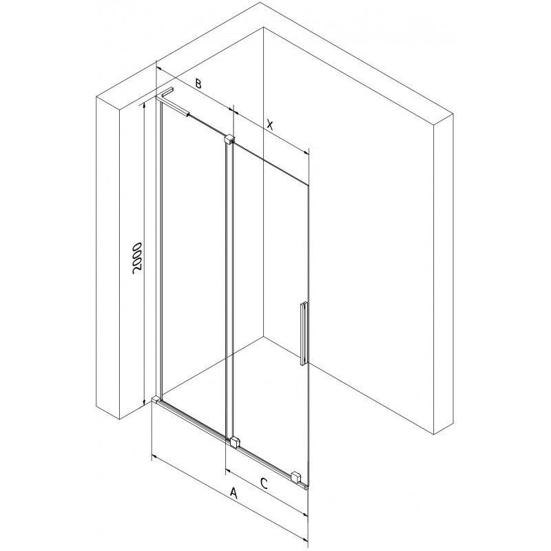 MEXEN/S - Velar L Sprchová zástena posuvná Walk-in 120 x 200, transparent 8 mm, nikel kartáčovaný 871-120-003-03-97 MEXEN/S - Velar L Sprchová zástena posuvná Walk-in 120 x 200, transparent 8 mm, nikel kartáčovaný 871-120-003-03-97