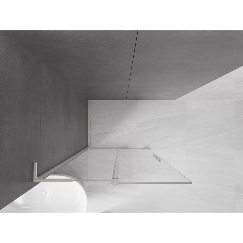 MEXEN/S - Velar L Sprchová zástena posuvná Walk-in 120 x 200, transparent 8 mm, nikel kartáčovaný 871-120-003-03-97 MEXEN/S - Velar L Sprchová zástena posuvná Walk-in 120 x 200, transparent 8 mm, nikel kartáčovaný 871-120-003-03-97