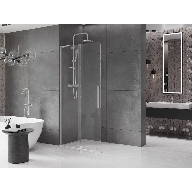 MEXEN/S - Velar L Sprchová zástena posuvná Walk-in 120 x 200, transparent 8 mm, nikel kartáčovaný 871-120-003-03-97 MEXEN/S - Velar L Sprchová zástena posuvná Walk-in 120 x 200, transparent 8 mm, nikel kartáčovaný 871-120-003-03-97