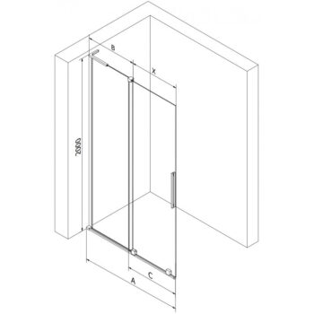 MEXEN/S - Velar L Sprchová zástena posuvná Walk-in 90 x 200, dekor 8 mm, meď kartáčovaná 871-090-003-33-65
