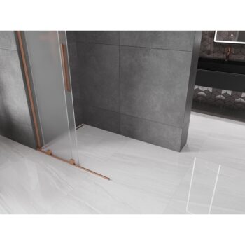 MEXEN/S - Velar L Sprchová zástena posuvná Walk-in 90 x 200, dekor 8 mm, meď kartáčovaná 871-090-003-33-65
