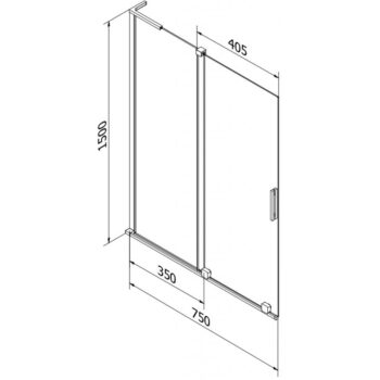 MEXEN/S - Velar L dvojkrídlová posuvná vaňová zástena 75 x 150, transparent, chróm 896-075-003-01-01