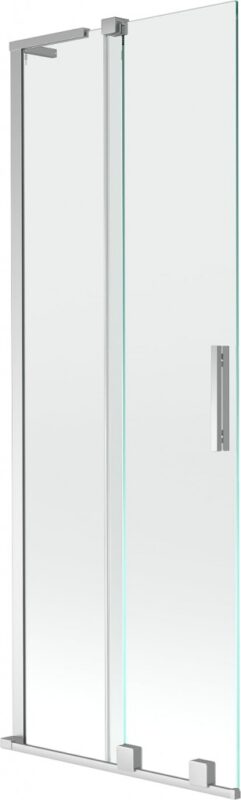 MEXEN/S - Velar L dvojkrídlová posuvná vaňová zástena 75 x 150, transparent, chróm 896-075-003-01-01