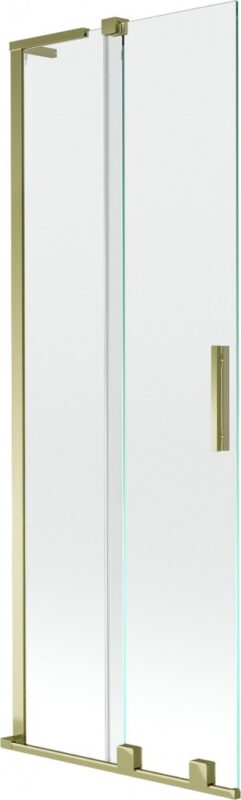 MEXEN/S - Velar L dvojkrídlová posuvná vaňová zástena 75 x 150, transparent, zlatá 896-075-003-01-50