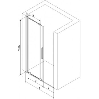 MEXEN/S - Velar L posuvné sprchové dvere 100, transparent, biela 871-100-003-01-20