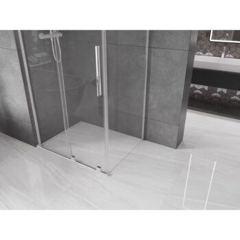 MEXEN/S - Velar L sprchovací kút, posuvné dvere 100 x 75, transparent, chróm 871-100-075-03-01
