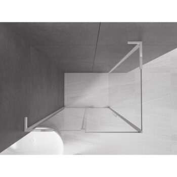 MEXEN/S - Velar L sprchovací kút, posuvné dvere 100 x 75, transparent, chróm 871-100-075-03-01