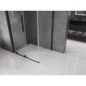 MEXEN/S - Velar L sprchovací kút, posuvné dvere 100 x 75, transparent, čierna 871-100-075-03-70
