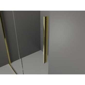 MEXEN/S - Velar L sprchovací kút, posuvné dvere 100 x 75, transparent, zlato 871-100-075-03-50