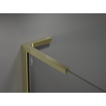 MEXEN/S - Velar L sprchovací kút, posuvné dvere 100 x 75, transparent, zlato 871-100-075-03-50