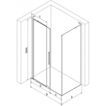 MEXEN/S - Velar L sprchovací kút, posuvné dvere 120 x 110, transparent, meď kartáčovaná 871-120-110-03-65