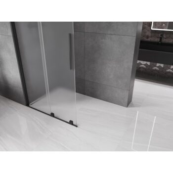 MEXEN/S - Velar Sprchová zástena posuvná Walk-in 70 x 200, dekor 8 mm, čierna 871-070-000-33-70