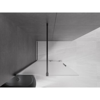 MEXEN/S - Velar Sprchová zástena posuvná Walk-in 70 x 200, dekor 8 mm, čierna 871-070-000-33-70