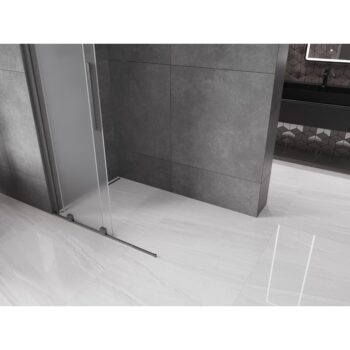 MEXEN/S - Velar Sprchová zástena posuvná Walk-in 70 x 200, dekor 8 mm, grafit kartáčovaná 871-070-000-33-66