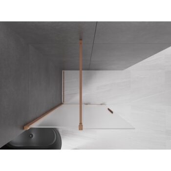 MEXEN/S - Velar Sprchová zástena posuvná Walk-in 70 x 200, dekor 8 mm, meď kartáčovaná 871-070-000-33-65