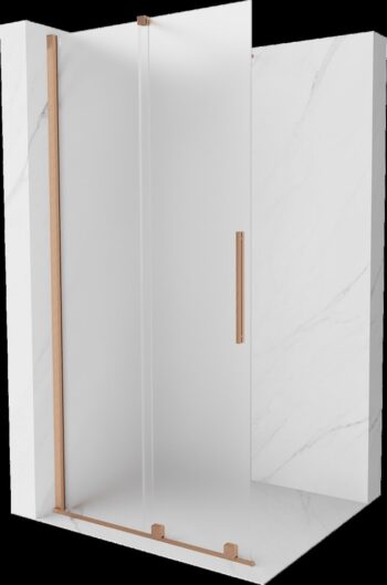 MEXEN/S - Velar Sprchová zástena posuvná Walk-in 70 x 200, dekor 8 mm, meď kartáčovaná 871-070-000-33-65