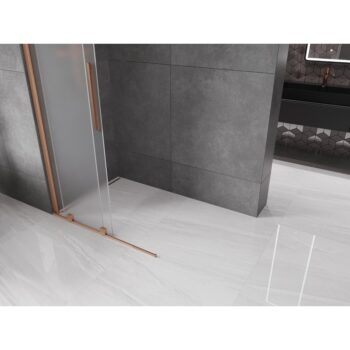 MEXEN/S - Velar Sprchová zástena posuvná Walk-in 70 x 200, dekor 8 mm, meď kartáčovaná 871-070-000-33-65