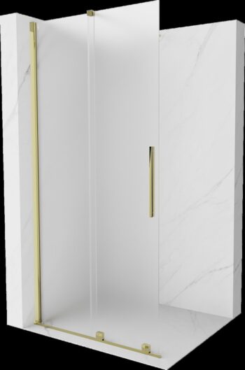 MEXEN/S - Velar Sprchová zástena posuvná Walk-in 70 x 200, dekor 8 mm, zlato 871-070-000-33-50