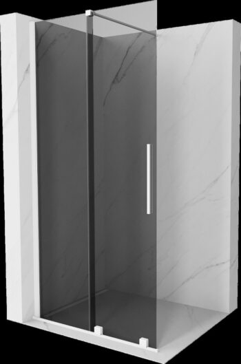 MEXEN/S - Velar Sprchová zástena posuvná Walk-in 70 x 200, grafit 8 mm, biela 871-070-000-43-20