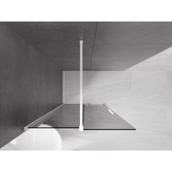MEXEN/S - Velar Sprchová zástena posuvná Walk-in 70 x 200, grafit 8 mm, biela 871-070-000-43-20