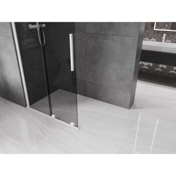 MEXEN/S - Velar Sprchová zástena posuvná Walk-in 70 x 200, grafit 8 mm, biela 871-070-000-43-20