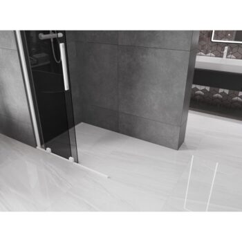 MEXEN/S - Velar Sprchová zástena posuvná Walk-in 70 x 200, grafit 8 mm, biela 871-070-000-43-20