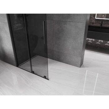 MEXEN/S - Velar Sprchová zástena posuvná Walk-in 70 x 200, grafit 8 mm, čierna 871-070-000-43-70