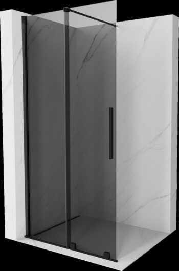 MEXEN/S - Velar Sprchová zástena posuvná Walk-in 70 x 200, grafit 8 mm, čierna 871-070-000-43-70