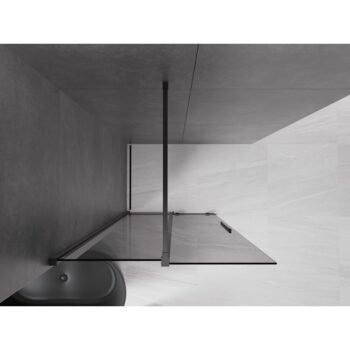 MEXEN/S - Velar Sprchová zástena posuvná Walk-in 70 x 200, grafit 8 mm, čierna 871-070-000-43-70