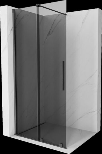 MEXEN/S - Velar Sprchová zástena posuvná Walk-in 70 x 200, grafit 8 mm, grafit kartáčovaná 871-070-000-43-66