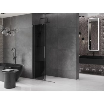 MEXEN/S - Velar Sprchová zástena posuvná Walk-in 70 x 200, grafit 8 mm, grafit kartáčovaná 871-070-000-43-66
