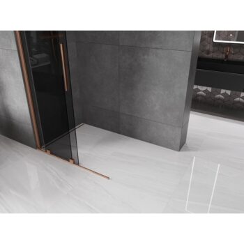 MEXEN/S - Velar Sprchová zástena posuvná Walk-in 70 x 200, grafit 8 mm, meď kartáčovaná 871-070-000-43-65