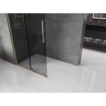 MEXEN/S - Velar Sprchová zástena posuvná Walk-in 70 x 200, grafit 8 mm, zlato 871-070-000-43-50