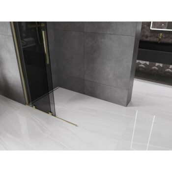 MEXEN/S - Velar Sprchová zástena posuvná Walk-in 70 x 200, grafit 8 mm, zlato 871-070-000-43-50