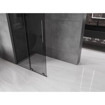 MEXEN/S - Velar Sprchová zástena posuvná Walk-in 75 x 200, grafit 8 mm, grafit kartáčovaná 871-075-000-43-66