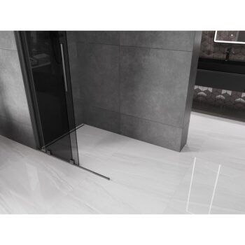 MEXEN/S - Velar Sprchová zástena posuvná Walk-in 75 x 200, grafit 8 mm, grafit kartáčovaná 871-075-000-43-66