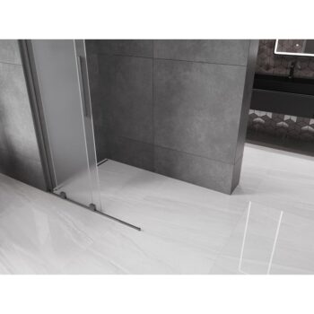 MEXEN/S - Velar Sprchová zástena posuvná Walk-in 80 x 200, dekor 8 mm, grafit kartáčovaná 871-080-000-33-66