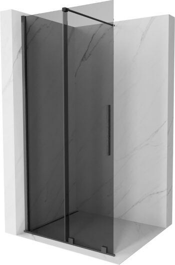 MEXEN/S - Velar Sprchová zástena posuvná Walk-in 90 x 200, grafit 8 mm, grafit kartáčovaná 871-090-000-43-66