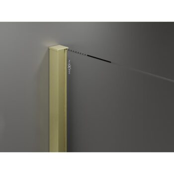 MEXEN/S - Velár posuvné sprchové dvere 130, transparent, zlatá kartáčovaná 871-130-000-01-55