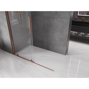 MEXEN/S - Velár posuvné sprchové dvere Walk-in 140, transparent, ružové zlato 871-140-000-03-60