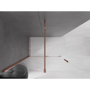 MEXEN/S - Velár posuvné sprchové dvere Walk-in 140, transparent, ružové zlato 871-140-000-03-60