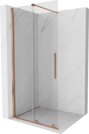 MEXEN/S - Velár posuvné sprchové dvere Walk-in 70, transparent, kartáčovaná meď 871-070-000-03-65