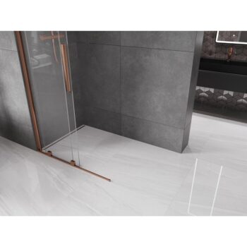 MEXEN/S - Velár posuvné sprchové dvere Walk-in 70, transparent, ružové zlato 871-070-000-03-60