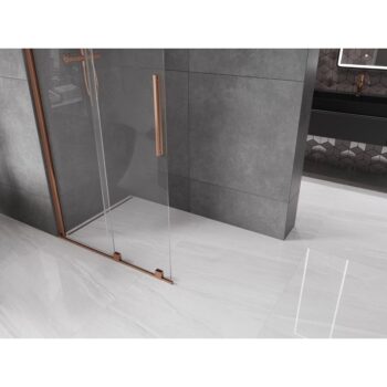 MEXEN/S - Velár posuvné sprchové dvere Walk-in 70, transparent, ružové zlato 871-070-000-03-60