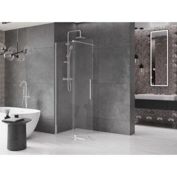 MEXEN/S - Velár posuvné sprchové dvere Walk-in 75, transparent, chróm 871-075-000-03-01