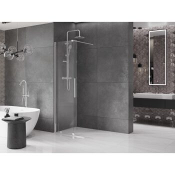 MEXEN/S - Velár posuvné sprchové dvere Walk-in 75, transparent, chróm 871-075-000-03-01